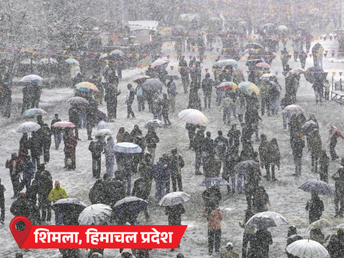 शिमला में सड़कों पर 3 इंच बर्फ:उत्तर प्रदेश में बारिश, पंजाब में घना कोहरा; MP-राजस्थान में 3 दिन ओले गिरने का अलर्ट