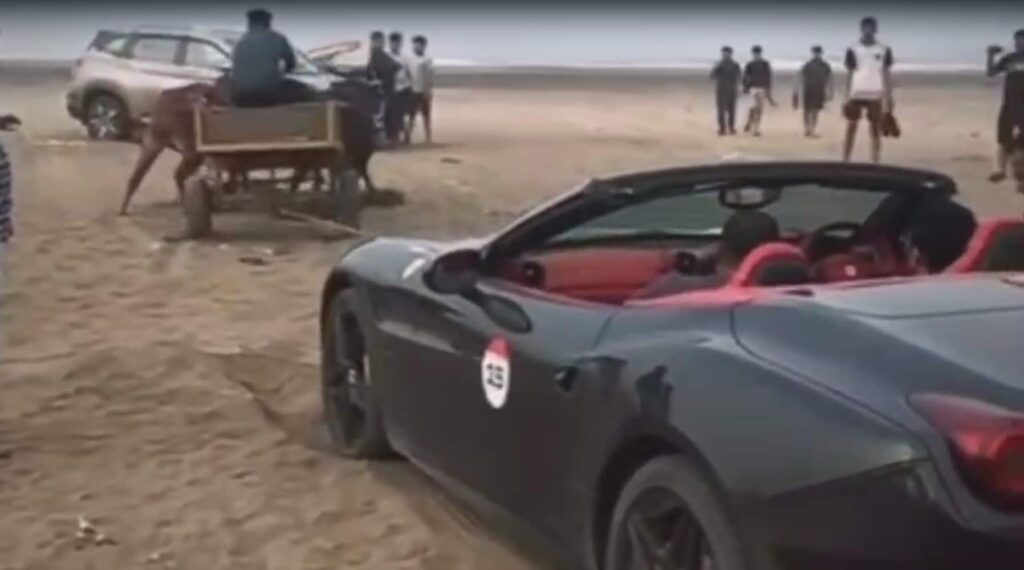 Video: When A Ferrari, Stuck On A Beach, Was Pulled Out By A Bullock Cart