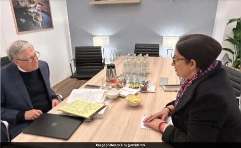 Smriti Irani's "Impactful Meeting" With Bill Gates At Davos