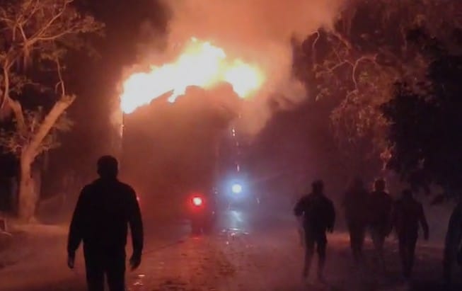 Video: Sacks On Moving Truck Catch Fire, Driver Realises 10 km Later
