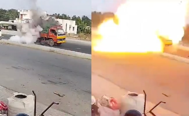 On Camera, Cylinder Kept In Truck Explodes On Tamil Nadu Highway