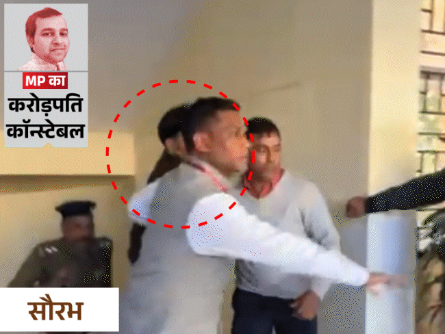 करोड़पति कॉन्स्टेबल सौरभ, सहयोगी चेतन 4 फरवरी तक रिमांड पर:लोकायुक्त ने 5 घंटे पूछताछ के बाद कोर्ट में पेश किया; पार्टनर शरद भी हिरासत में