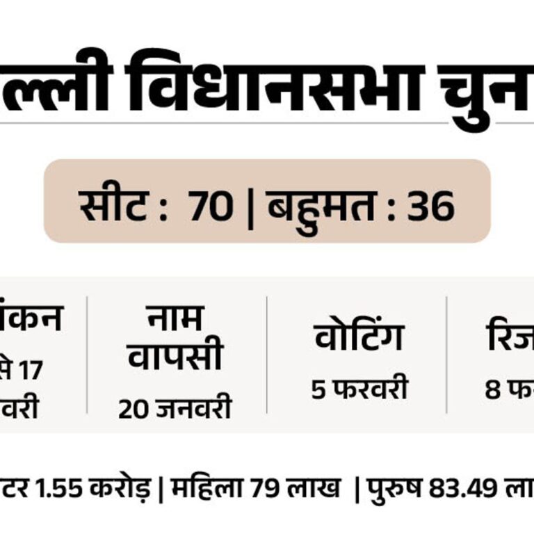 दिल्ली विधानसभा चुनाव- सिंगल फेज में 5 फरवरी को वोटिंग:नतीजे 8 फरवरी को; डेढ़ करोड़ वोटरों के लिए 33 हजार बूथ बनाए
