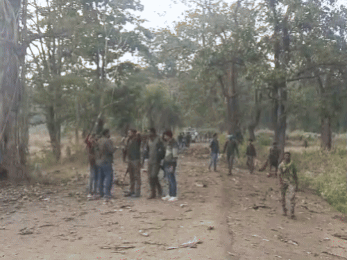 छत्तीसगढ़ के बीजापुर में नक्सल ब्लास्ट, 8 जवान शहीद:ड्राइवर भी मारा गया; सड़क पर 10 फीट का गड्ढा, 25 फीट ऊंचे पेड़ पर मिला गाड़ी का मलबा