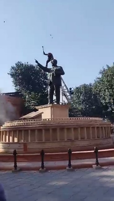Man Uses Hammer To Deface Ambedkar Statue In Amritsar