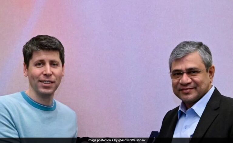 Union Minister Ashwini Vaishnaw Has "Super Cool" Discussion With Sam Altman