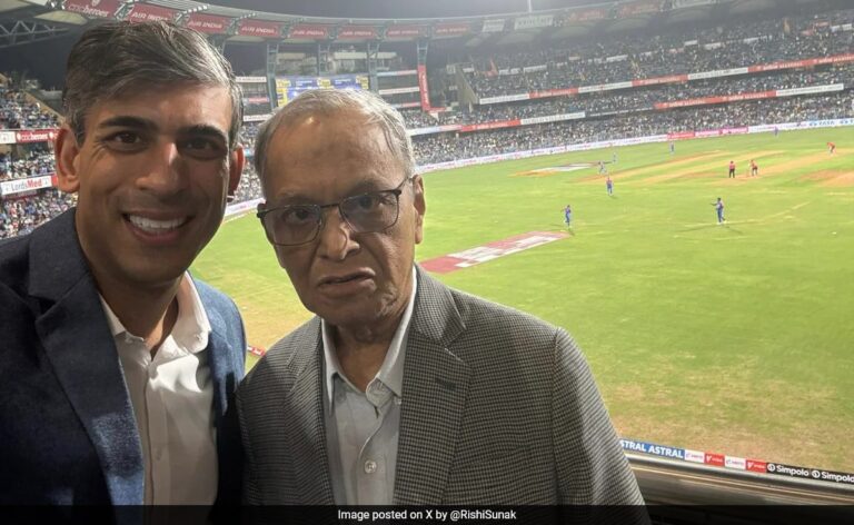 Rishi Sunak Attends India vs England Match At Mumbai's Wankhede Stadium