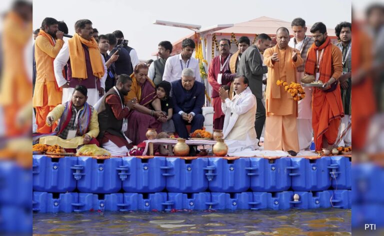 Maha Kumbh: Vice President Jagdeep Dhankhar Takes Dip In Sangam