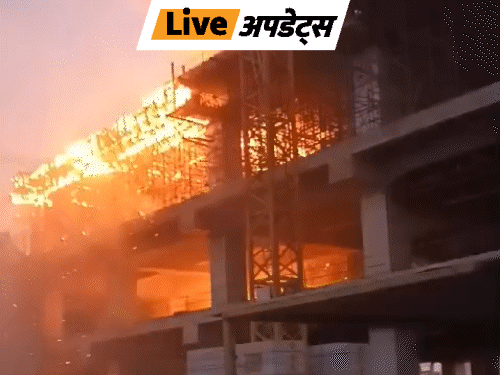 भास्कर अपडेट्स:साबरमती बुलेट ट्रेन के निर्माणाधीन स्टेशन में आग लगी, वेल्डिंग के दौरान लगी आग; दो घंटे में बुझी