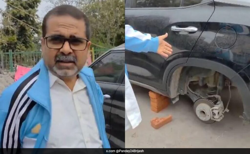 AAP Leader Avadh Ojha's Car Wheels Stolen In Delhi