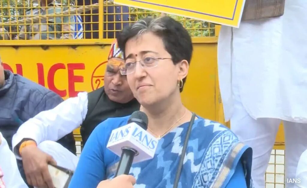 Atishi Sits On Dharna After Suspended MLAs Denied Entry Into Delhi Assembly