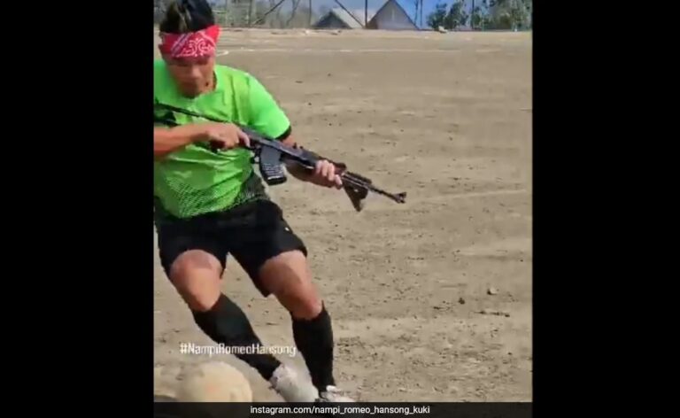 Men Carrying Assault Rifles 'Play' Football In Manipur. Video Viral