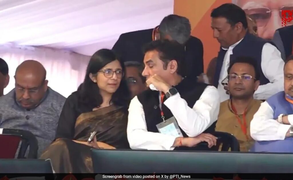 AAP's Swati Maliwal Spotted As Rekha Gupta Takes Oath As Chief Minister