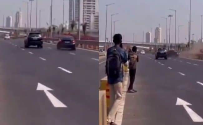 Video: Speeding BMW Tries To Overtake Vehicles, Rams Divider In Mumbai