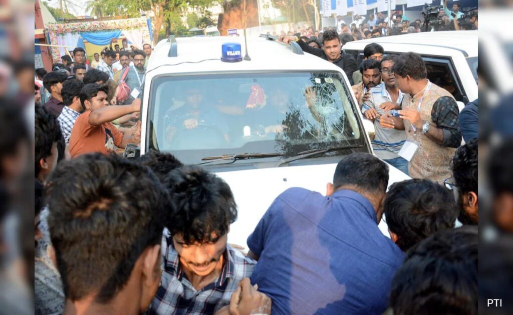 Students Gherao Bengal Education Minister, Damage Car Over Election Demand