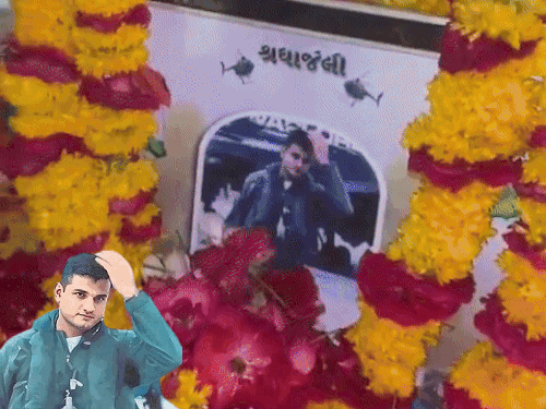 हरियाणा के शहीद फ्लाइट लेफ्टिनेंट को गुजरात में सेल्यूट:जिस गांव को बचाया, वहां नमन किया; फोटो नहीं थी तो एयरफोर्स स्टेशन पहुंच गए
