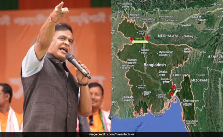 Assam's Himanta Sarma Shares Bangladesh's Map With "2 Chicken Necks"