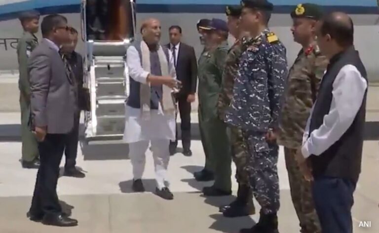 Rajnath Singh Visits Bhuj Air Force Station, Meets Air Warriors