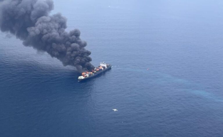 Firefighting Efforts Intensify On Singapore Vessel After Kerala Coast Blast