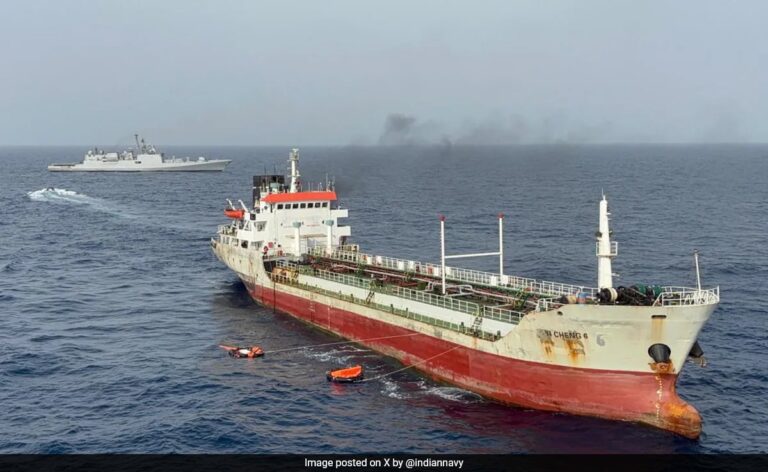 Indian Navy Comes To Aid Of Oman-Bound Vessel On Fire, Indian Crew Onboard