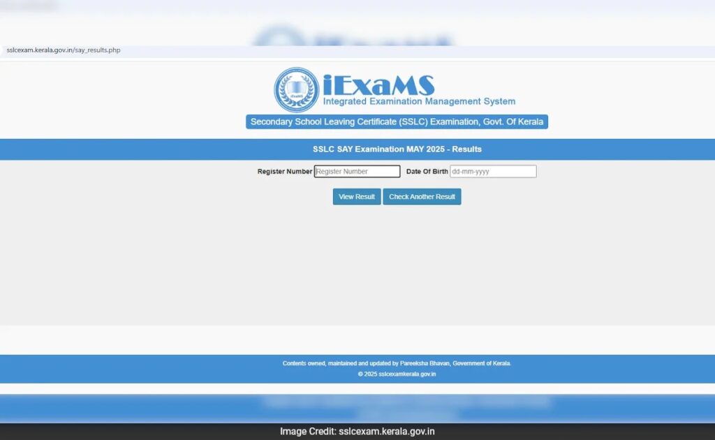 Kerala Secondary School Leaving Certificate Save A Year 2025 Result Declared, Direct Link Here