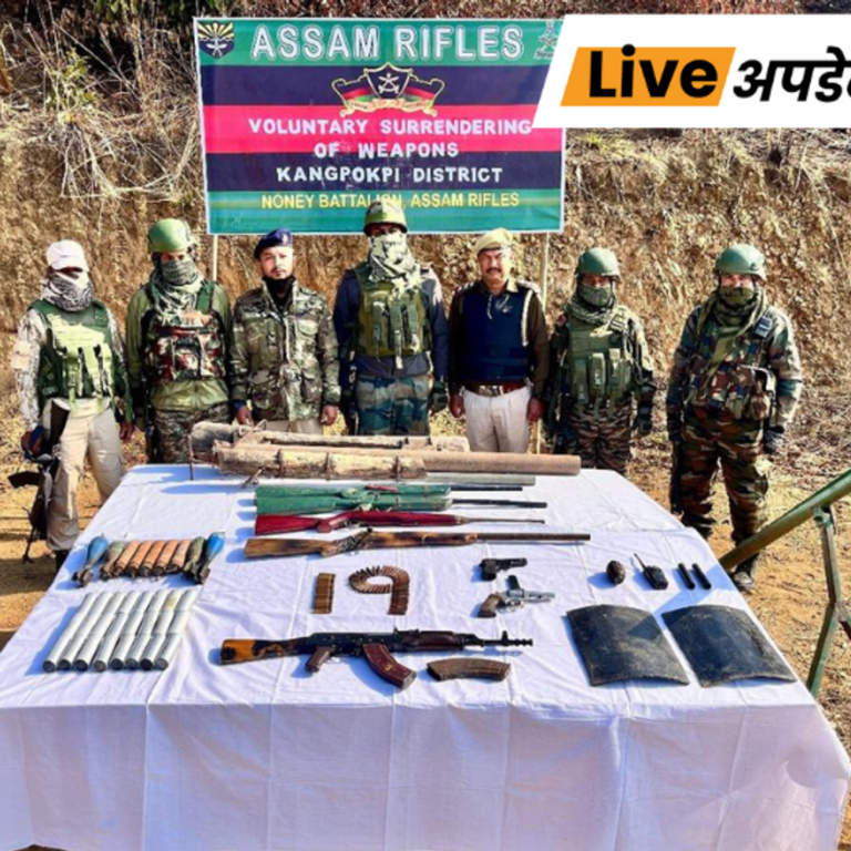 भास्कर अपडेट्स:मणिपुर में सुरक्षा बलों ने कार्रवाई करते हुए बड़ी मात्रा में हथियार और 4 उग्रवादी पकड़े