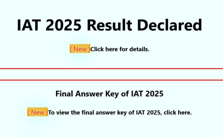 IISER Aptitude Test 2025 Result Declared; Check When Counselling Begins