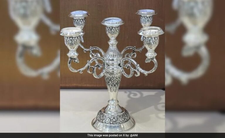 PM Modi Gifts Silver Candlestand To Croatian Prime Minister