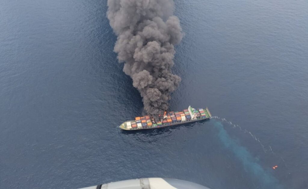 Explosion On Singapore-Flagged Ship Off Kerala Coast, Navy Responds