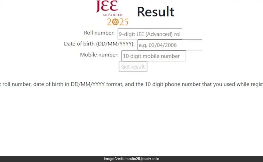 JEE Advanced Result 2025 Declared; Direct Link Here