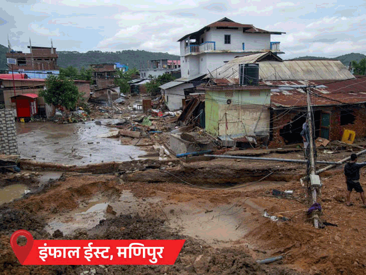 पूर्वोत्तर में बाढ़-लैंडस्लाइड, 11 दिन में 49 मौतें:मध्य प्रदेश समेत 25 राज्यों में बारिश का अलर्ट; राजस्थान-ओडिशा में हीटवेव की चेतावनी