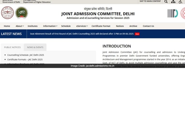 Joint Admission Committee Seat Allotment Result Released For Round 1, Details Here