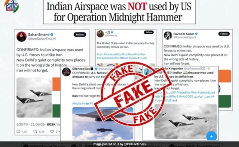Fact Check: US Didn't Use Indian Airspace For Strikes On Iran Nuclear Sites