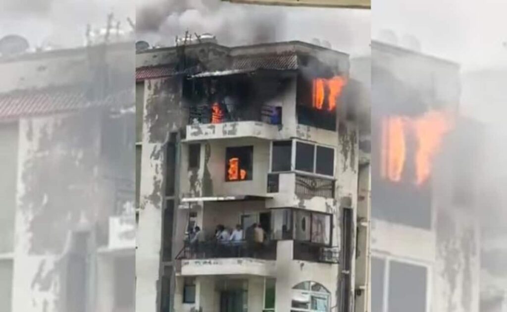 Video: Massive Fire At Residential Building In Delhi's Dwarka