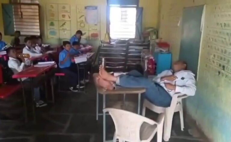 Video: Maharashtra Teacher Naps, Snores For 30 Minutes In Class Full Of Children