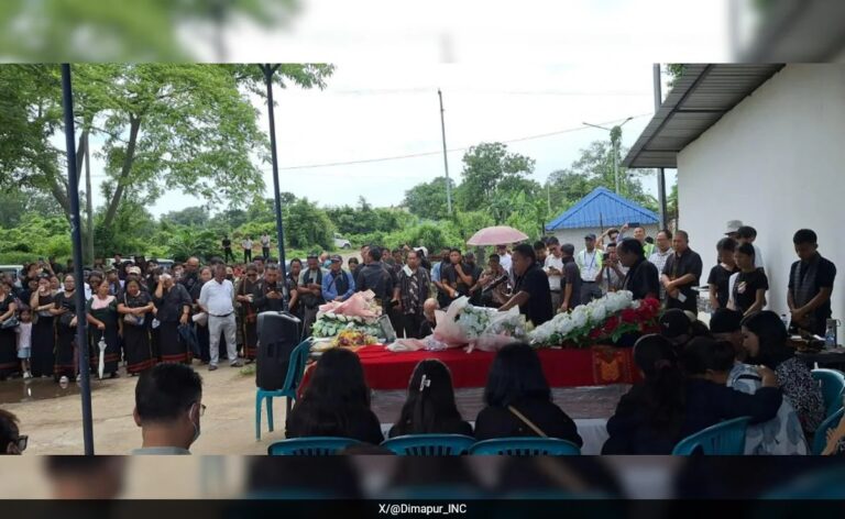 Pics: Air India Cabin Crew Member's Funeral In Manipur, Thousands Mourn