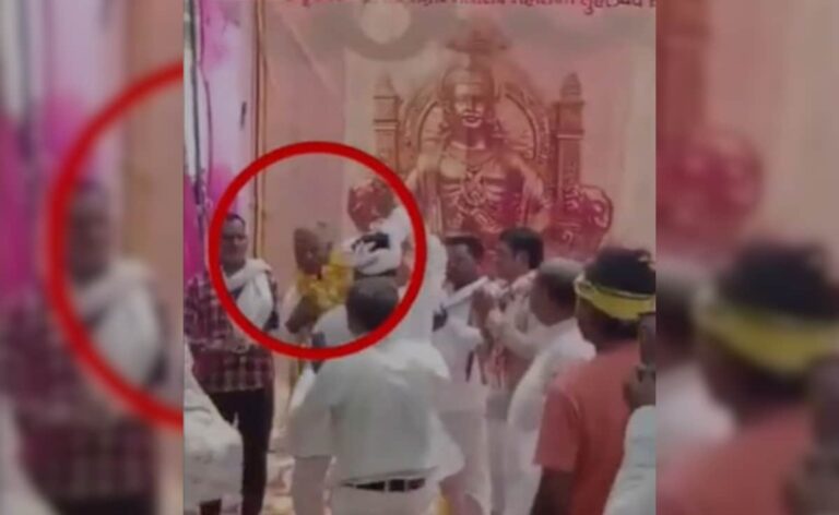 Video: Party Worker Garlands UP Politician, Then Slaps Him Multiple Times