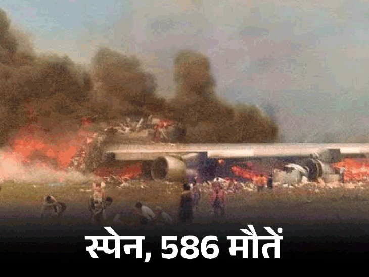 दुनिया के 10 बड़े प्लेन हादसे:स्पेन में मिस कम्युनिकेशन से 586 मौतें, हरियाणा में विमान भिड़े, 349 लोग मारे गए; तुर्की में दरवाजा टूटा