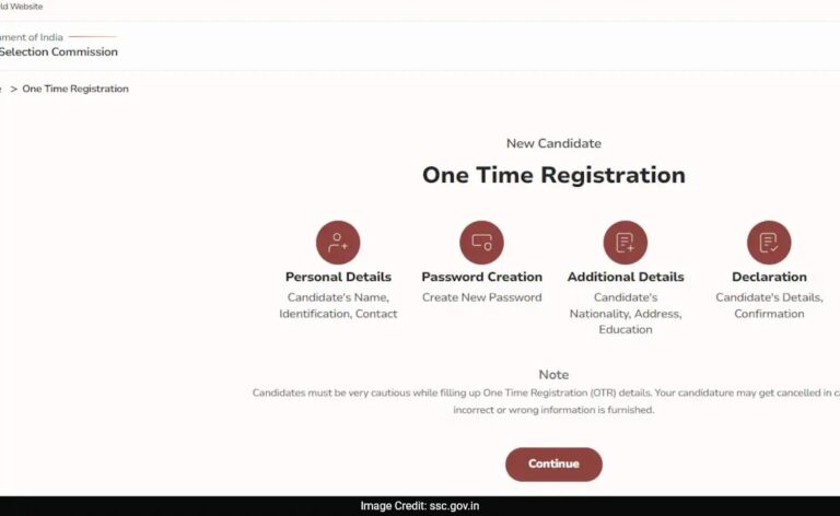 SSC OTR 2025: Register For Staff Selection Commission One Time Registration Exams