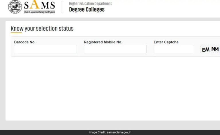 SAMS Odisha 2025 Plus 3 Round 2 Allotment List Released, Direct Link Here