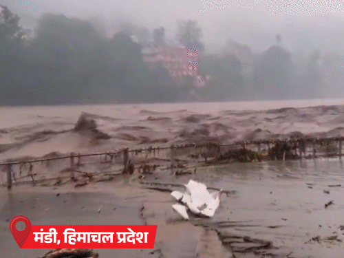 राजस्थान में 136 फीसदी ज्यादा बरसात:हिमाचल के मंडी में बादल फटने से 1 की मौत, 13 लोग फंसे; ब्यास नदी में बाढ़ के हालात