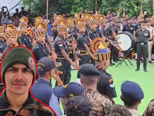 लेह में शहीद एमपी के हरिओम का अंतिम संस्कार:राजगढ़ में बेटे की पार्थिव देह को देख बेसुध हुए पिता; बड़े भाई ने दी मुखाग्नि