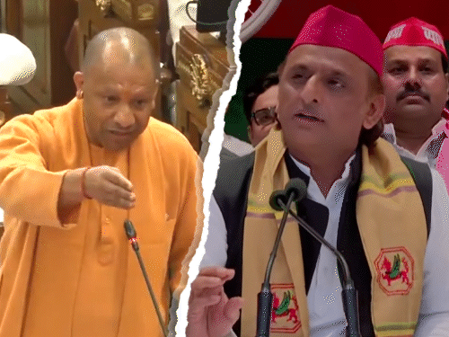 योगी बोले-देश में दो नमूने, एक दिल्ली, दूसरा लखनऊ में:अखिलेश ने कहा- यह आत्मस्वीकृति, भाजपा की आपसी खींचतान चौराहे पर न लाएं