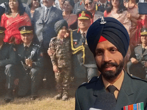 क्लर्क से सीधे लेफ्टिनेंट बने पंजाब के हरप्रीत:IMA की पासिंग आउट परेड में पिता भावुक; बच्चे-भतीजे की मासूमियत देख आर्मी चीफ ने खिंचवाई PHOTO